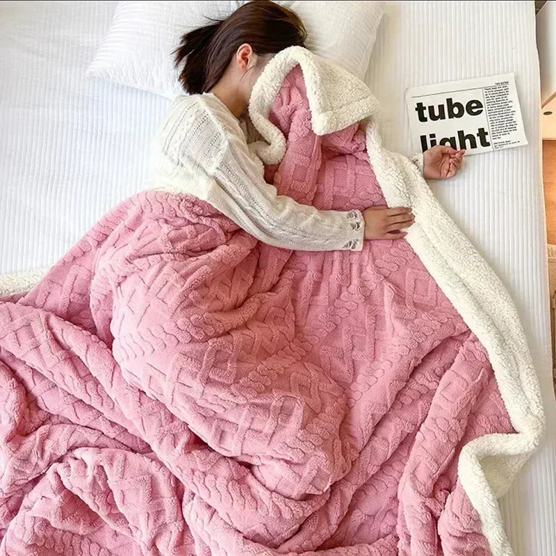 Unisex Flauschige Winter Schlafdecke – Luxus Komfortdecke für Bett & Sofa, Kuscheliger Stil für kalte Tage