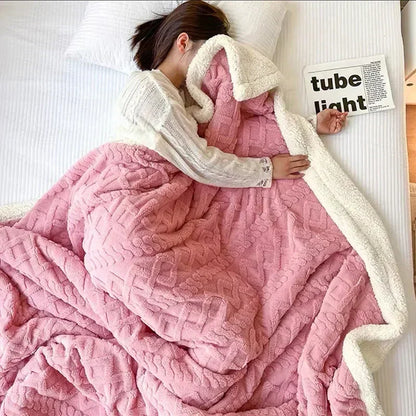 Unisex Flauschige Winter Schlafdecke – Luxus Komfortdecke für Bett & Sofa, Kuscheliger Stil für kalte Tage