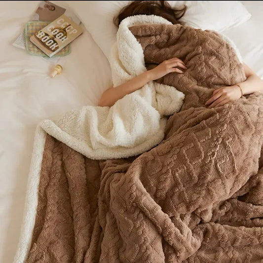 Unisex Flauschige Winter Schlafdecke – Luxus Komfortdecke für Bett & Sofa, Kuscheliger Stil für kalte Tage