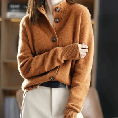 Damen Pullover mit großen Knöpfen – Modischer Strick-Cardigan für Herbst und Winter
