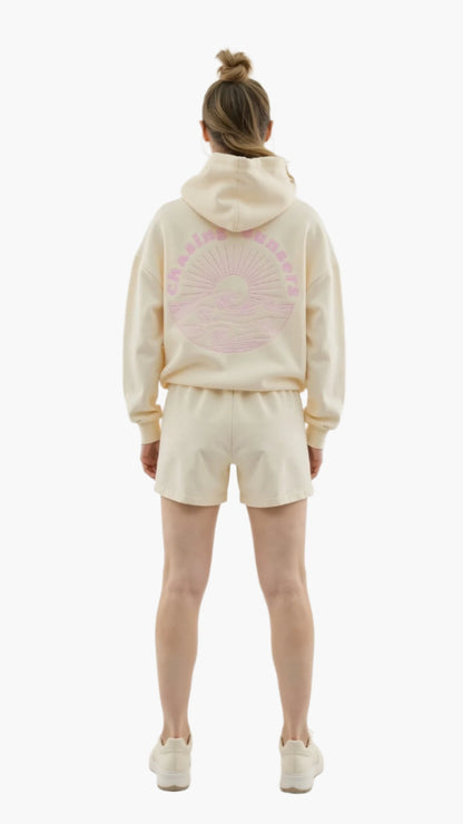 Damen Oversize Kapuzenpullover mit tropischer Stickerei – Lässiger Streetstyle Hoodie für Alltag und Freizeit