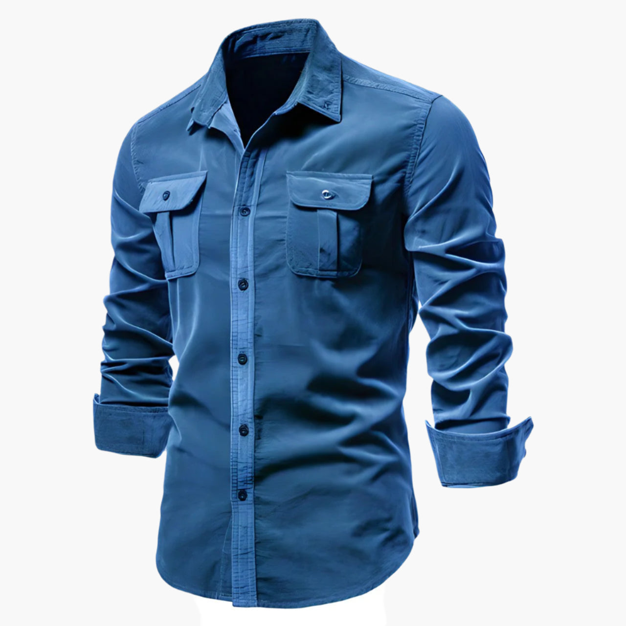 Herren Slim Fit Freizeit Hemd – Modernes Langarmhemd mit Brusttaschen für Alltag und Büro
