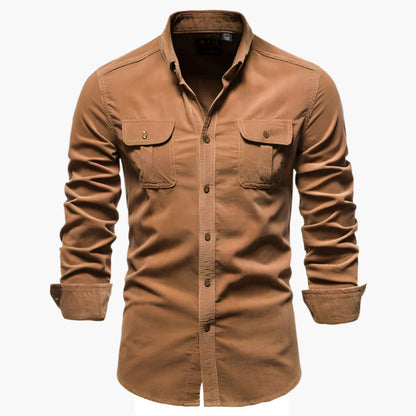 Herren Slim Fit Freizeit Hemd – Modernes Langarmhemd mit Brusttaschen für Alltag und Büro