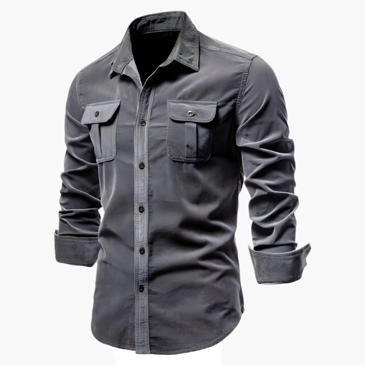 Herren Slim Fit Freizeit Hemd – Modernes Langarmhemd mit Brusttaschen für Alltag und Büro