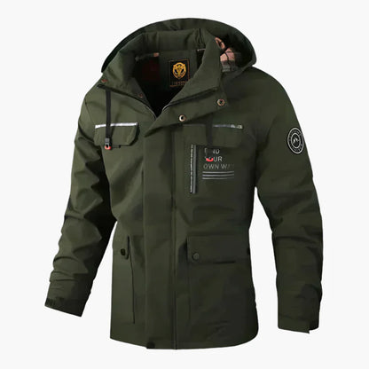 Herren Outdoor Winterjacke – Wasserdichte Funktionsjacke mit Kapuze, sportlicher Stil, ideal für Freizeit & Abenteuer