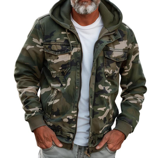Herren Cargo-Jacke Emiliano im Camouflage-Stil für Outdoor & Streetwear