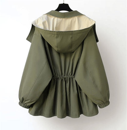 Damen Oversize Übergangsjacke im modernen Lagenlook – Stilvoller Mantel für Alltag und Freizeit