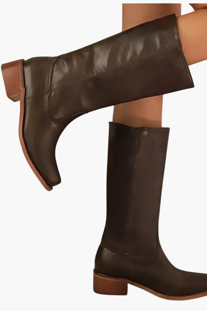Damen Klassische Stiefel mit Blockabsatz – Modischer Alltags-Look