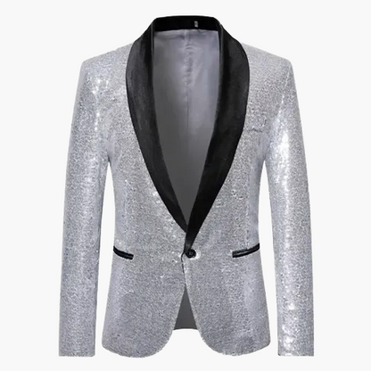 Herren Glitzer Smoking Sakko für festliche Anlässe – Eleganter Party Blazer mit Pailletten