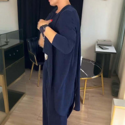 Damen 3-Teiler Set mit Cardigan – Eleganter Freizeit- & Business-Anzug, Minimalistischer Stil