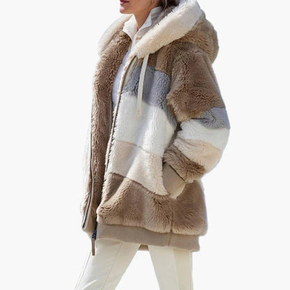 Damen Winterjacke mit Kapuze und Reißverschluss – Modischer Freizeitmantel für kalte Tage