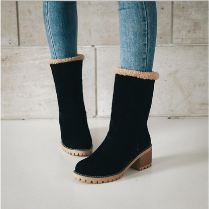 Damen Winterstiefeletten mit Warmfutter und klappbarem Schaft – Bequeme und stilvolle Alltagsboots