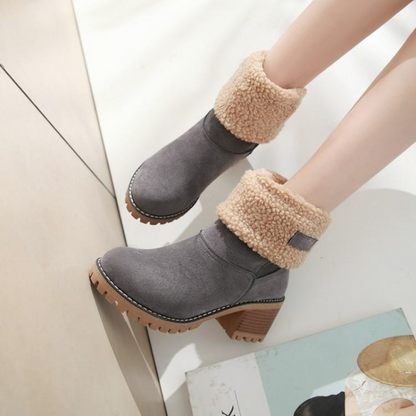 Damen Winterstiefeletten mit Warmfutter und klappbarem Schaft – Bequeme und stilvolle Alltagsboots