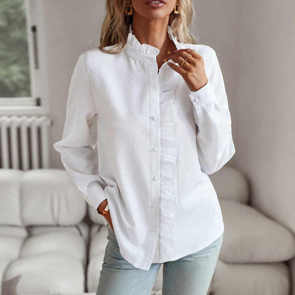 Michelle – Elegante Damenbluse mit Rüschenkragen