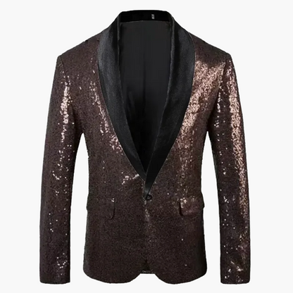 Herren Glitzer Smoking Sakko für festliche Anlässe – Eleganter Party Blazer mit Pailletten