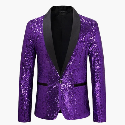 Herren Glitzer Smoking Sakko für festliche Anlässe – Eleganter Party Blazer mit Pailletten