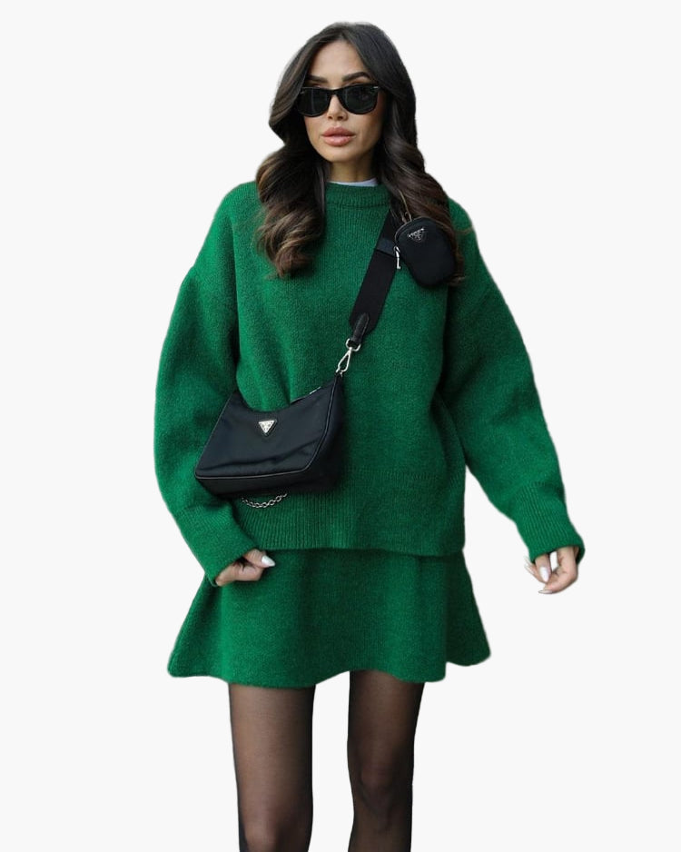 Damen Strickset Zweiteiler – Elegantes Herbst-Winter Outfit für Alltag & Freizeit