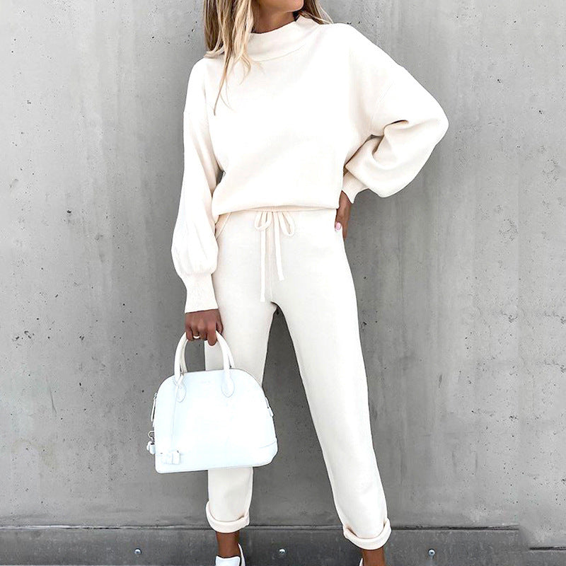 Damen Zweiteiliges Lounge-Set mit Oversize-Pullover und High Waist Jogginghose – Gemütlicher Freizeitlook