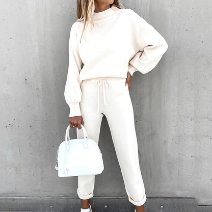 Damen Zweiteiliges Lounge-Set mit Oversize-Pullover und High Waist Jogginghose – Gemütlicher Freizeitlook