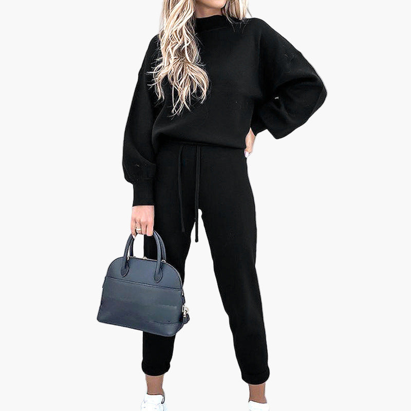 Damen Zweiteiliges Lounge-Set mit Oversize-Pullover und High Waist Jogginghose – Gemütlicher Freizeitlook