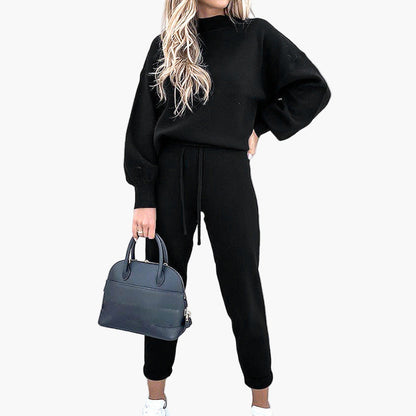 Damen Zweiteiliges Lounge-Set mit Oversize-Pullover und High Waist Jogginghose – Gemütlicher Freizeitlook